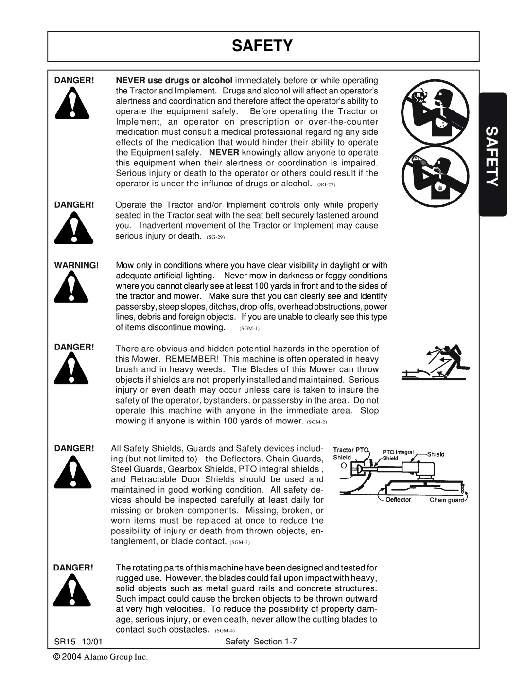 Servis-Rhino SR15M, SR10M manual Safety, Danger 