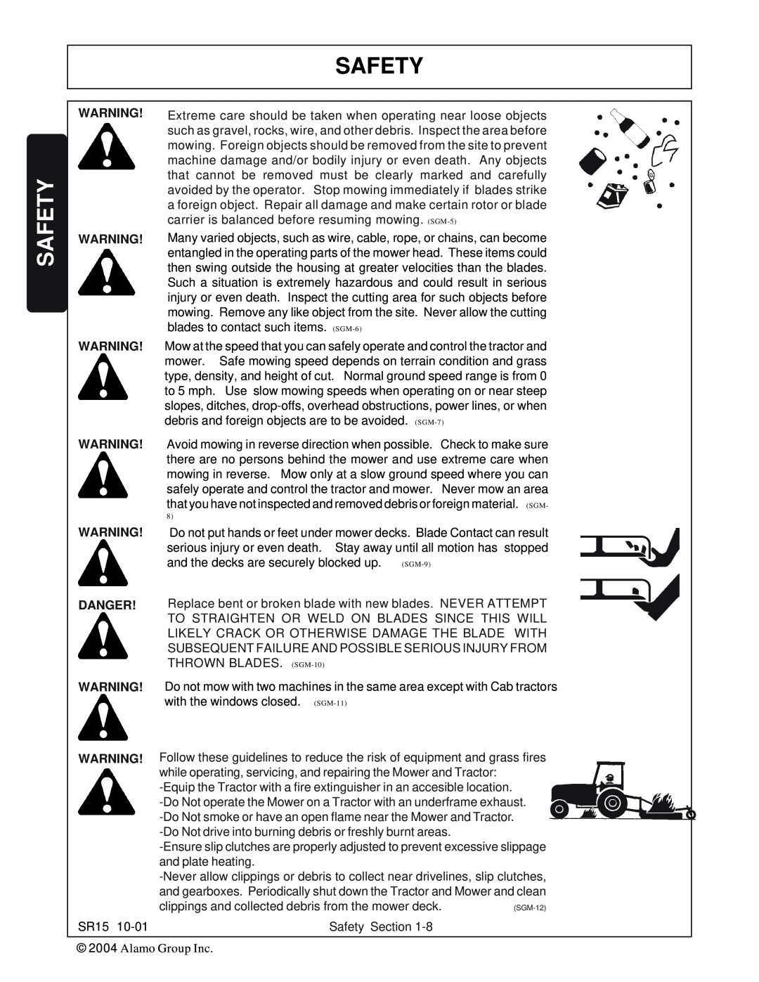 Servis-Rhino SR10M, SR15M manual Safety, Danger 