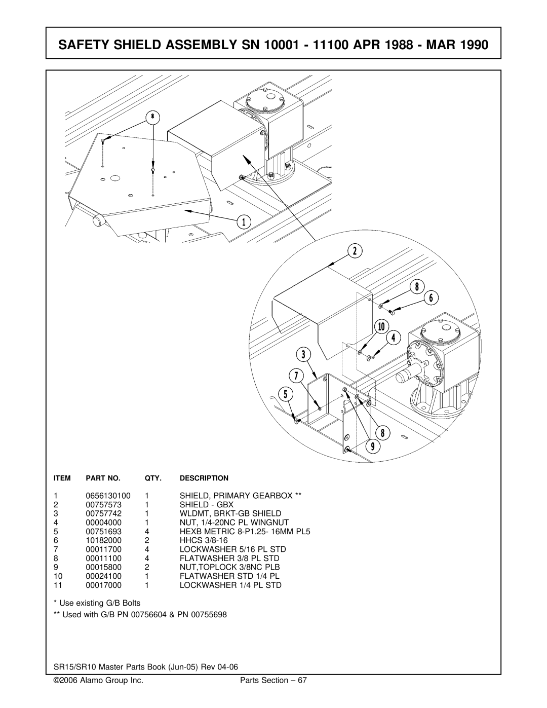 Servis-Rhino Flex-Wing Rotary Cutter/Shredder, SR15/SR10 manual SHIELD, Primary Gearbox, Shield GBX, WLDMT, BRKT-GB Shield 