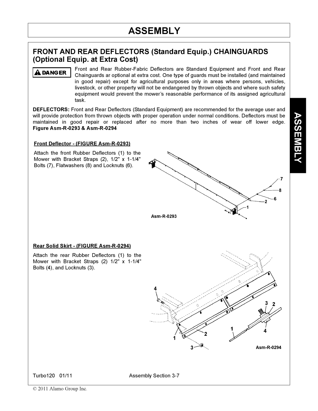 Servis-Rhino TURBO120 manual Rear Solid Skirt Figure Asm-R-0294 