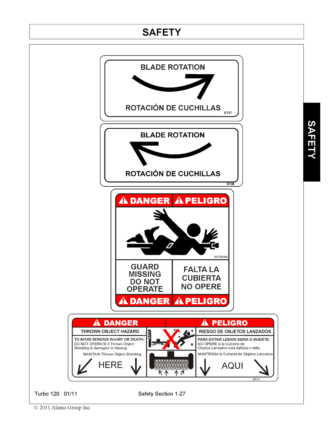 Servis-Rhino TURBO120 manual Safety 