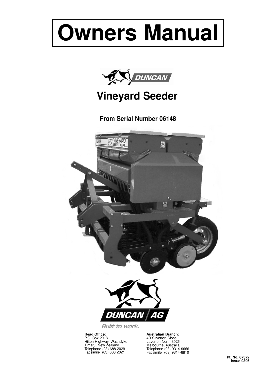 Seymour Duncan 67372 owner manual Vineyard Seeder, From Serial Number 