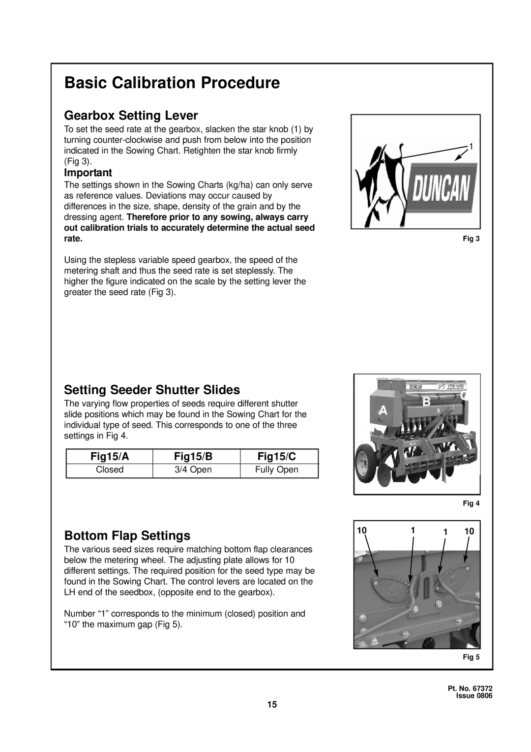 Seymour Duncan 67372 owner manual Basic Calibration Procedure, Gearbox Setting Lever, Setting Seeder Shutter Slides 