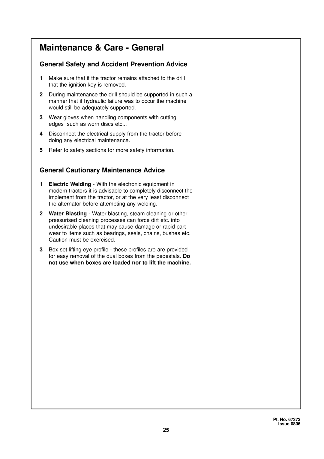 Seymour Duncan 67372 owner manual General Safety and Accident Prevention Advice, General Cautionary Maintenance Advice 