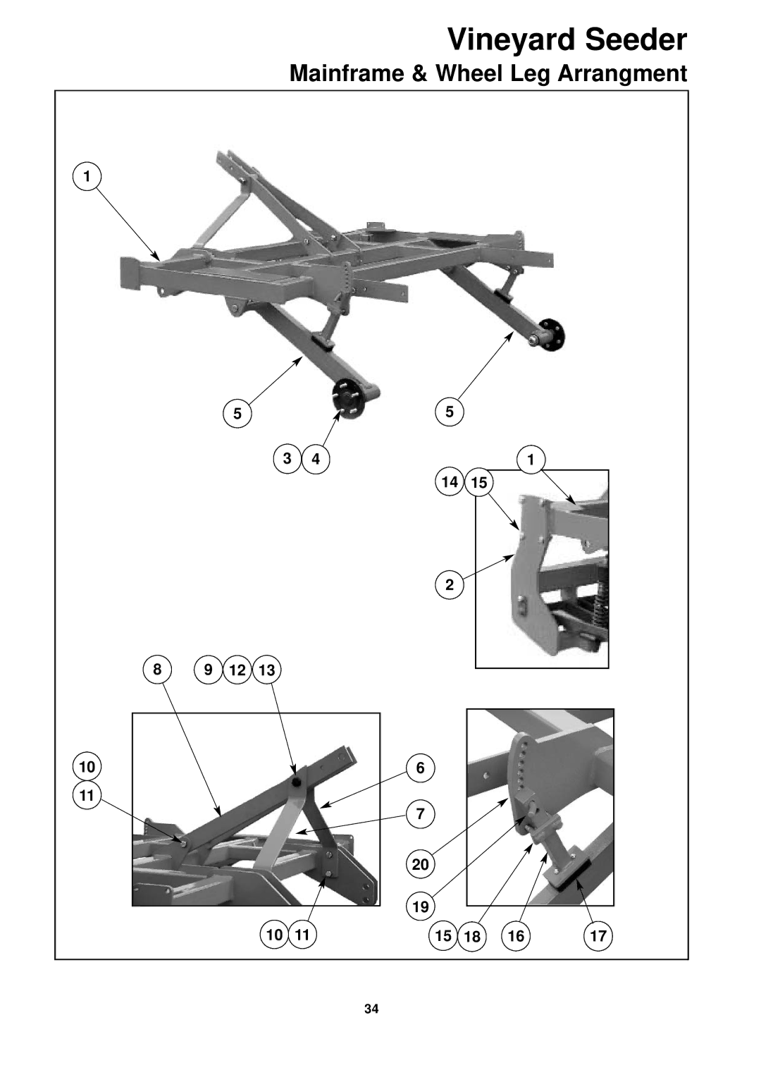 Seymour Duncan 67372 owner manual Mainframe & Wheel Leg Arrangment 