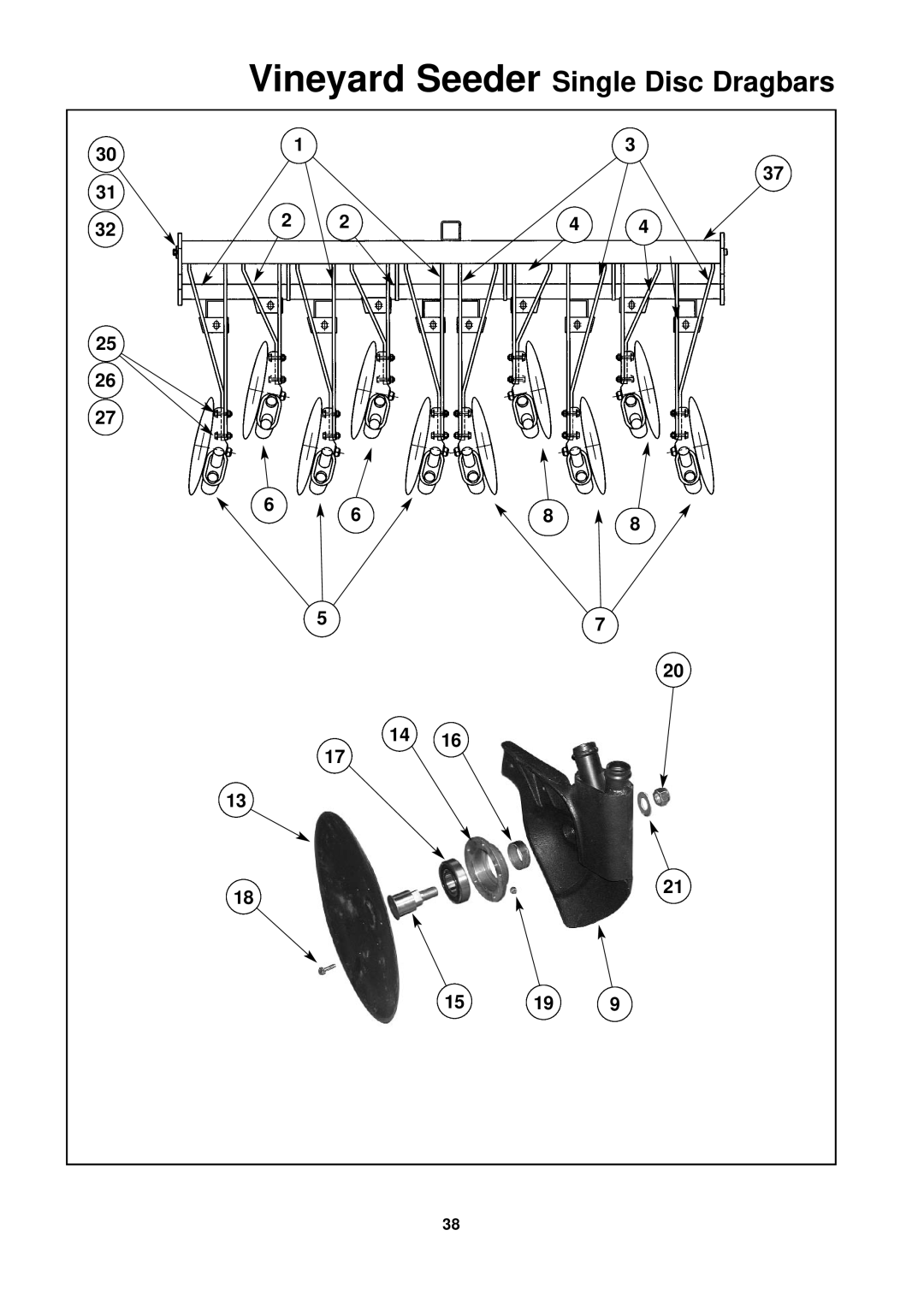 Seymour Duncan 67372 owner manual Vineyard Seeder Single Disc Dragbars 