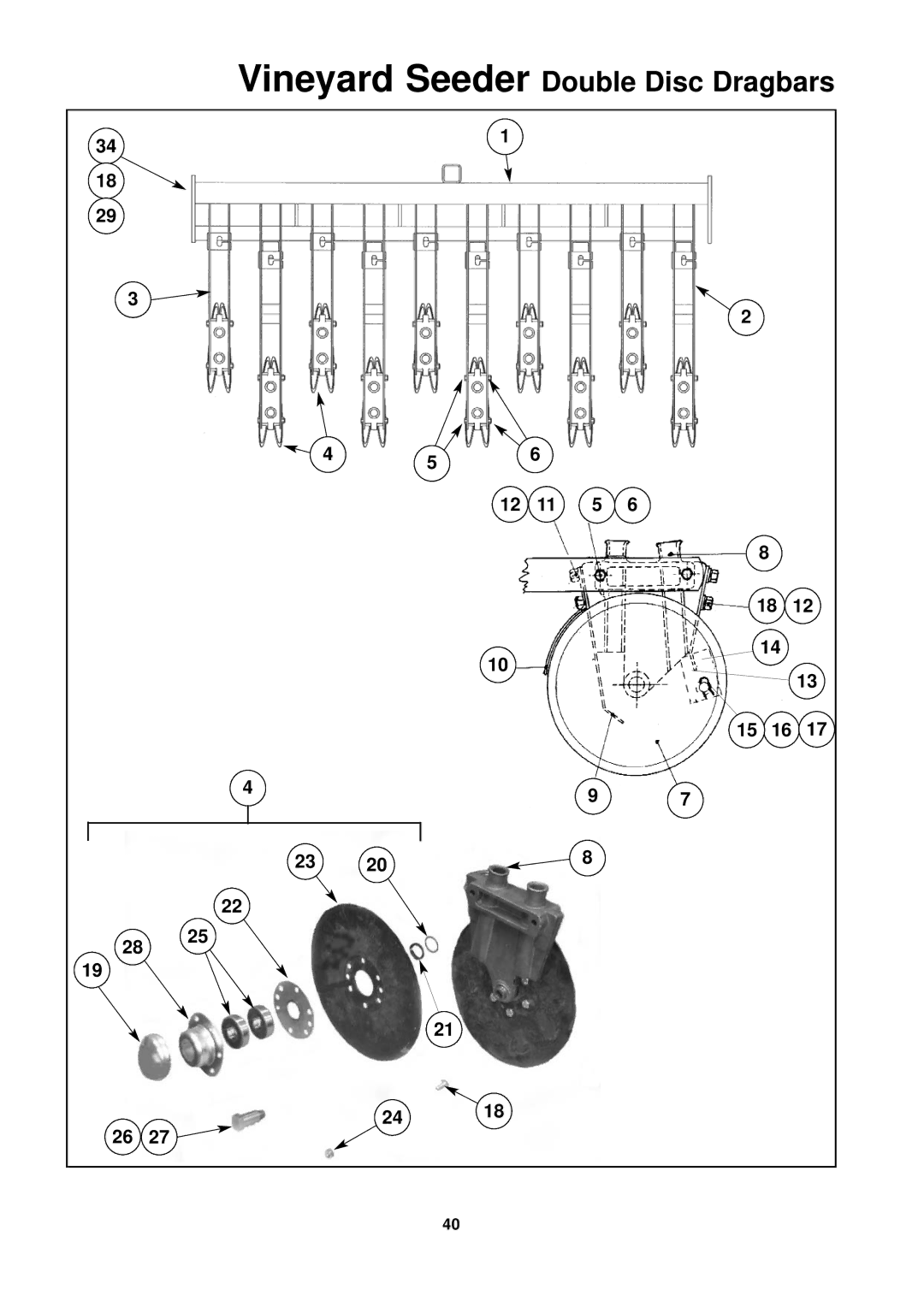 Seymour Duncan 67372 owner manual Vineyard Seeder Double Disc Dragbars, 12 11 5 15 16 