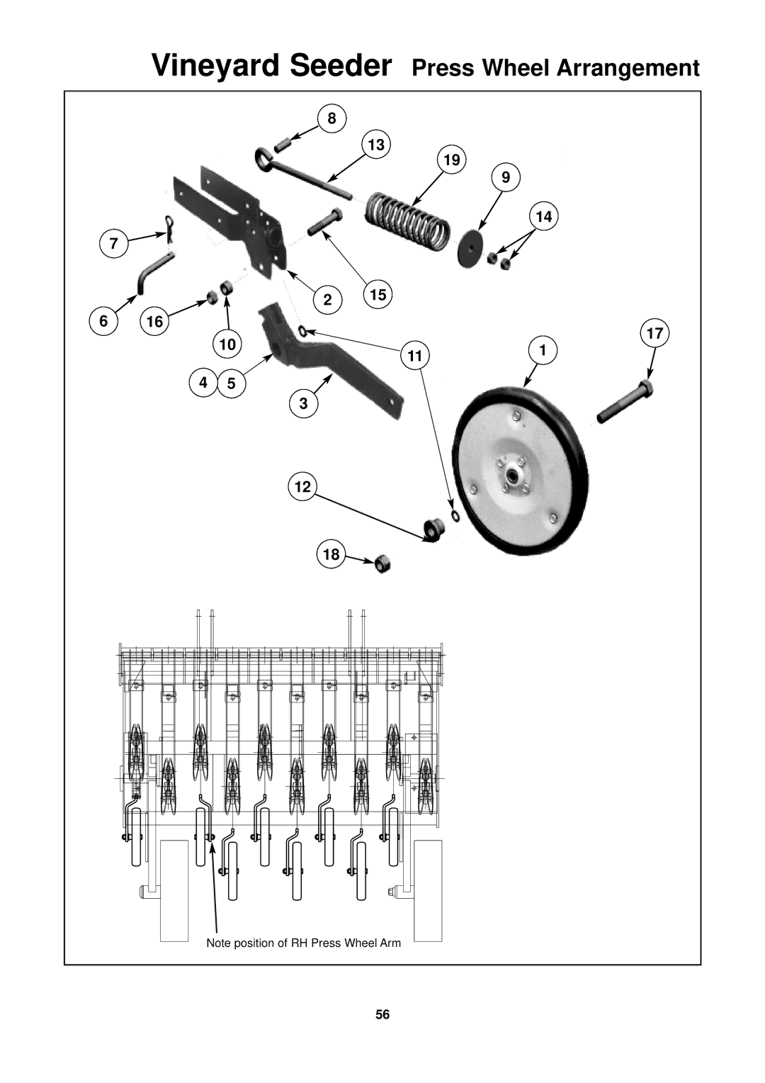 Seymour Duncan 67372 owner manual Vineyard Seeder Press Wheel Arrangement 