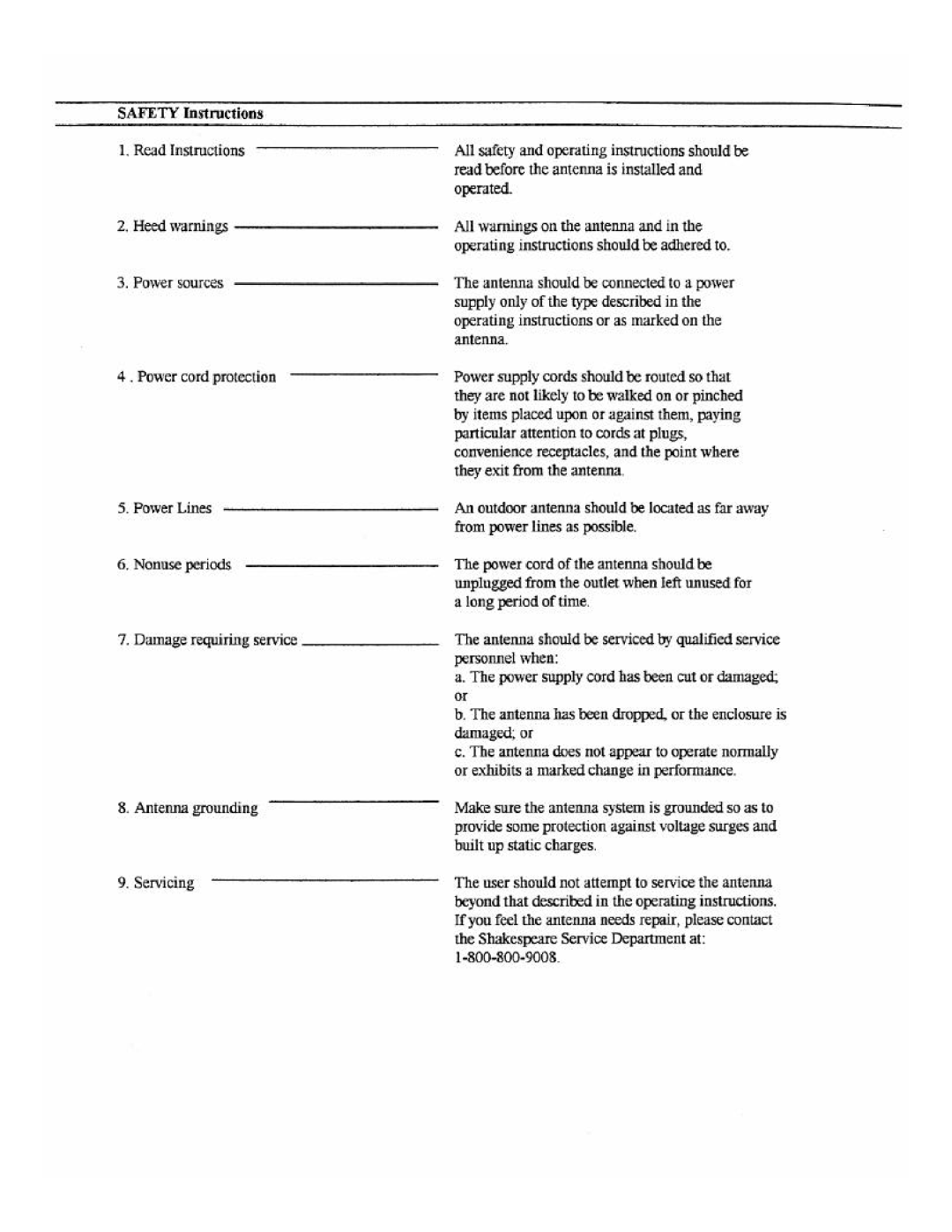 Shakespeare Electronic 2040 manual 