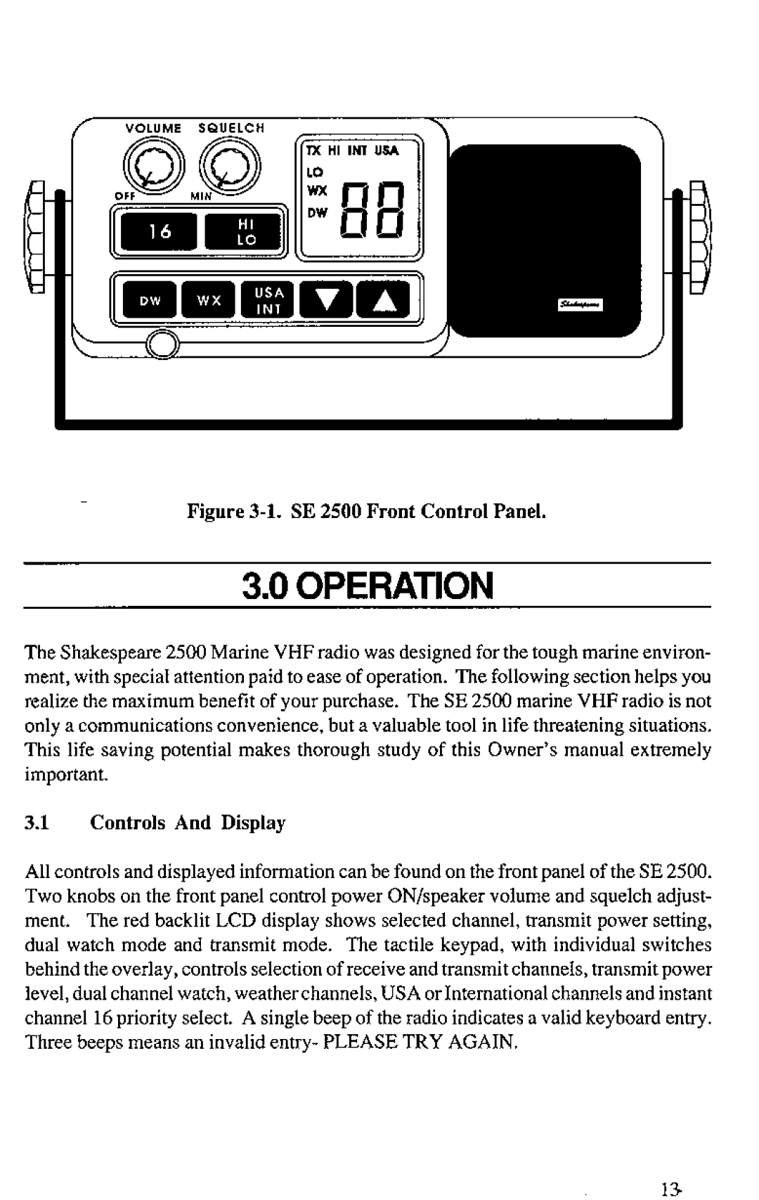 Shakespeare Electronic SE 2500/S manual 