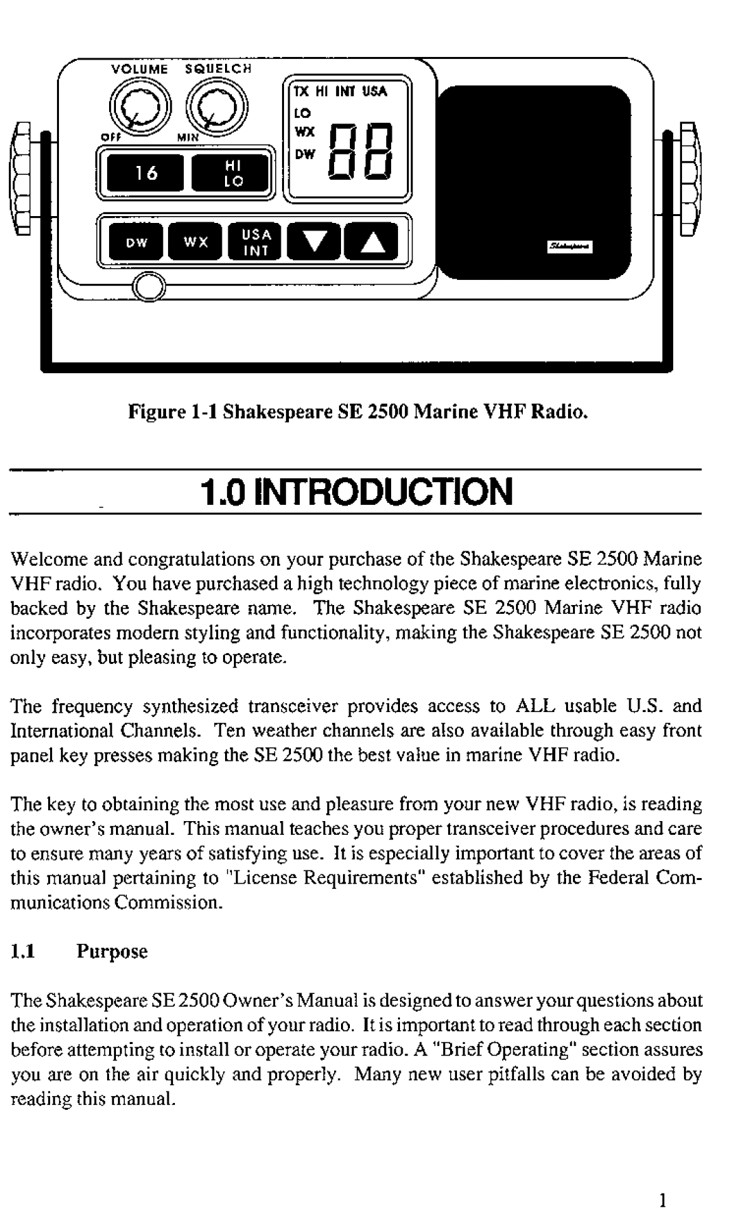 Shakespeare Electronic SE 2500/S manual 