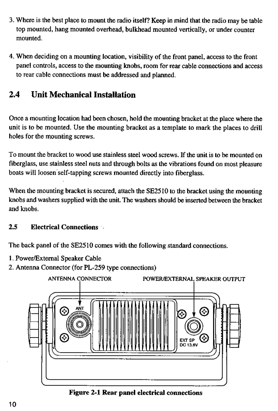 Shakespeare Electronic SE 2510 manual 