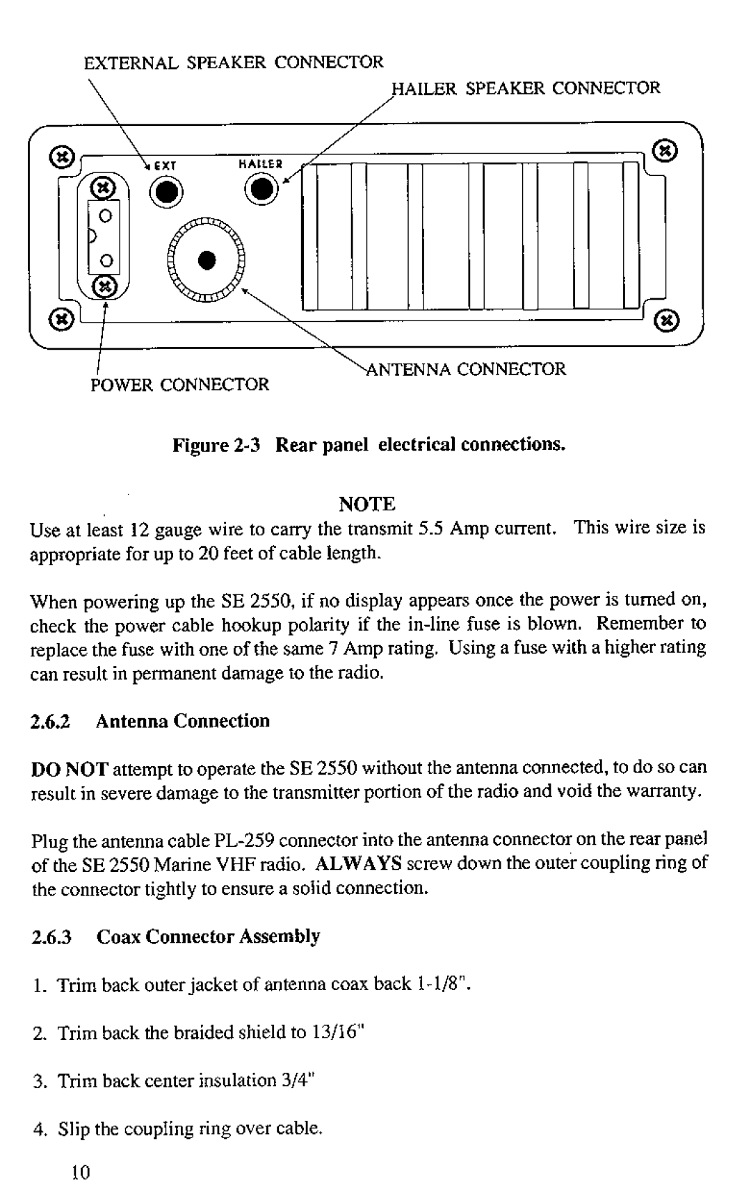 Shakespeare Electronic SE 2550 manual 