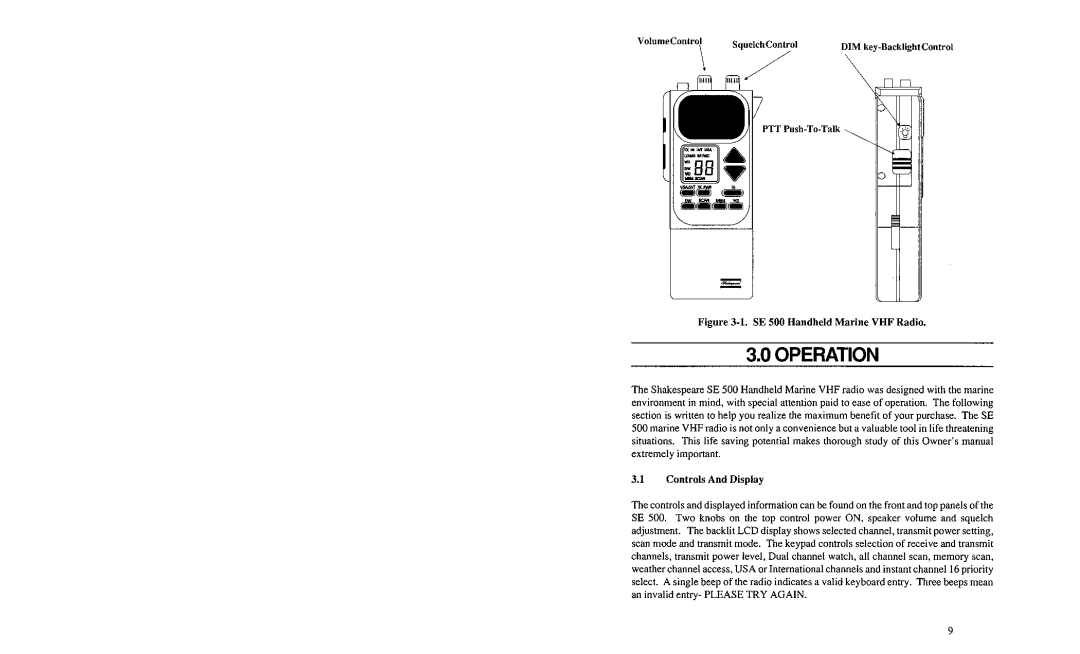 Shakespeare Electronic SE500 manual 