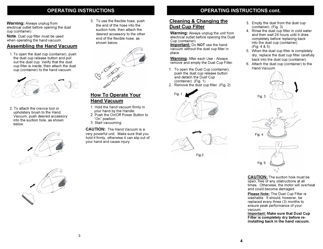 Shark EP031KC owner manual Operating Instructions 