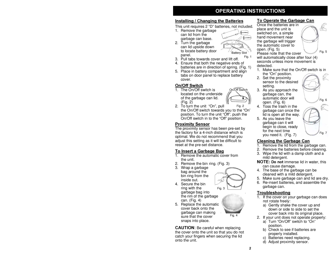 Shark GC610C owner manual Operating Instructions, Installing / Changing the Batteries 