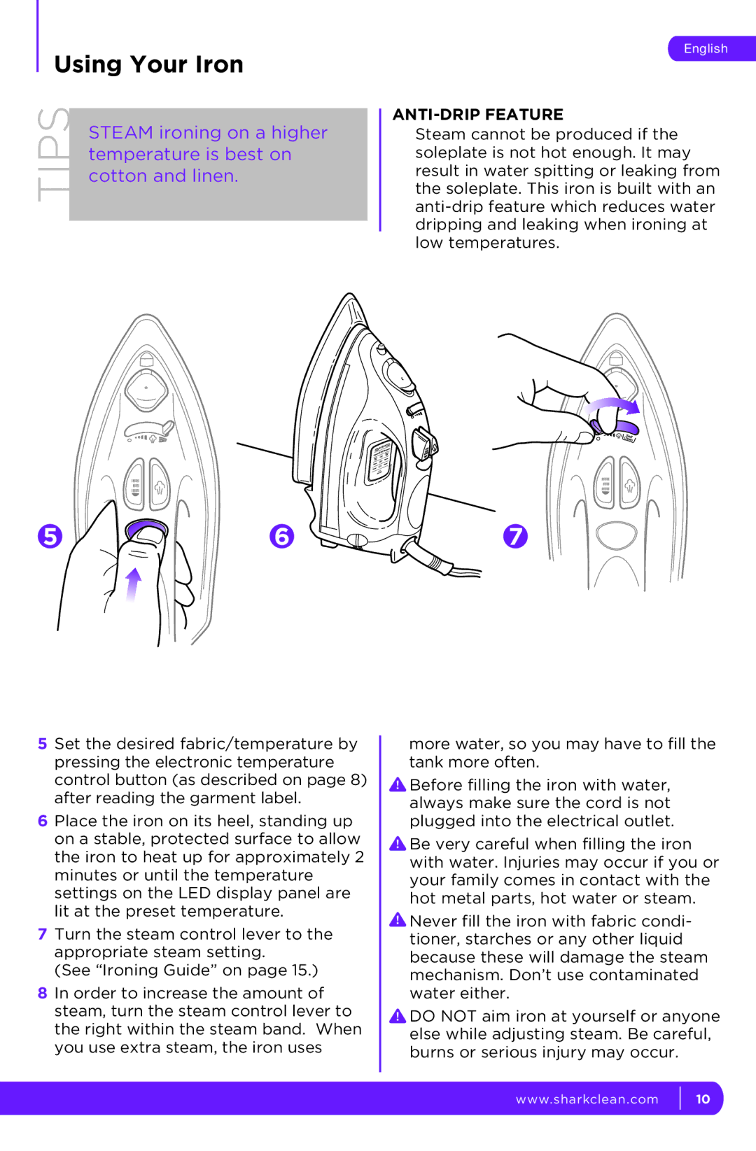 Shark GI468N 12, GI468N 10, GI468CN 10, GI468CN 12 manual ANTI-DRIP Feature 