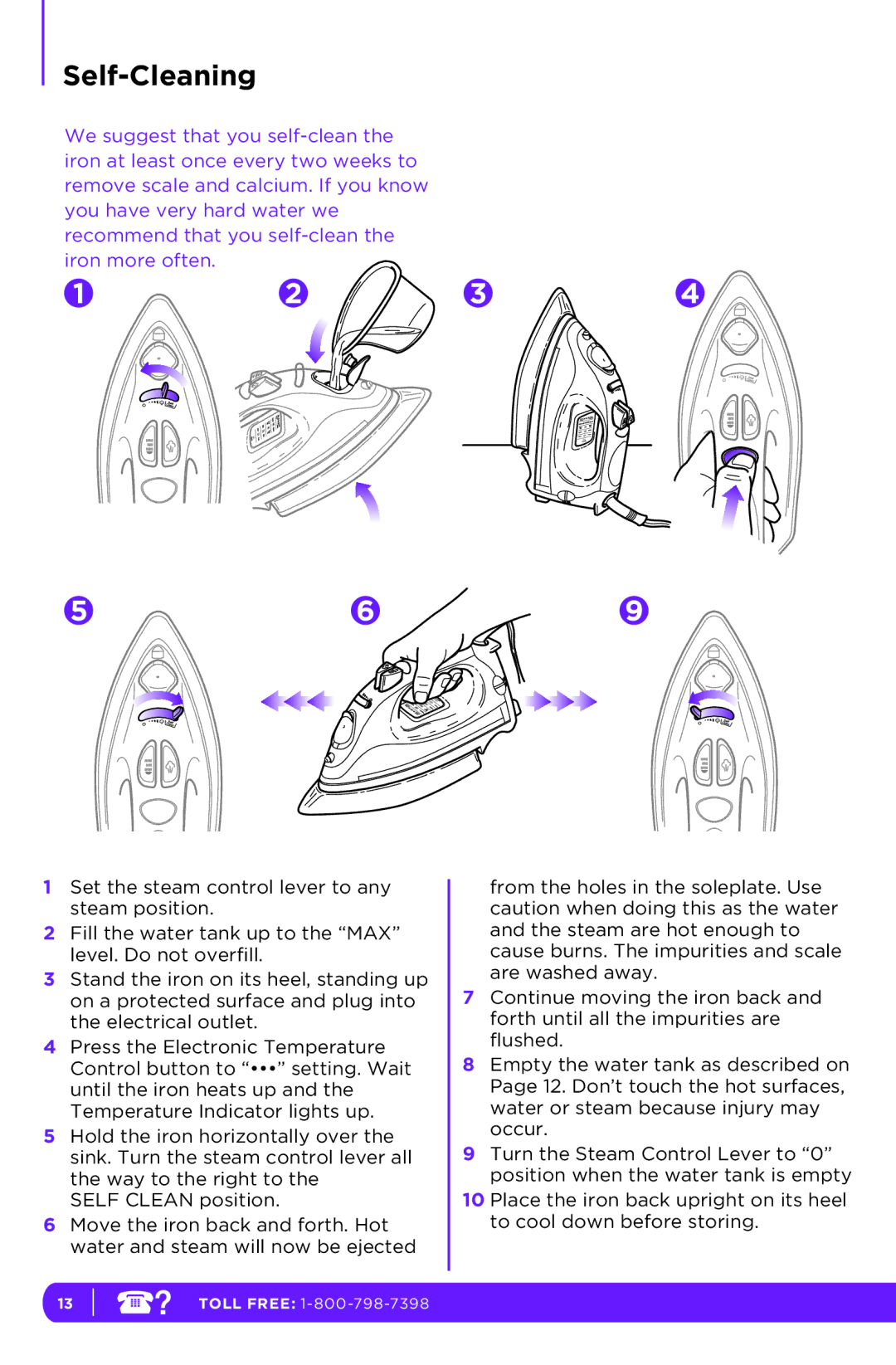 Shark GI468CN 12, GI468N 10, GI468CN 10, GI468N 12 manual Self-Cleaning, Iron more often 