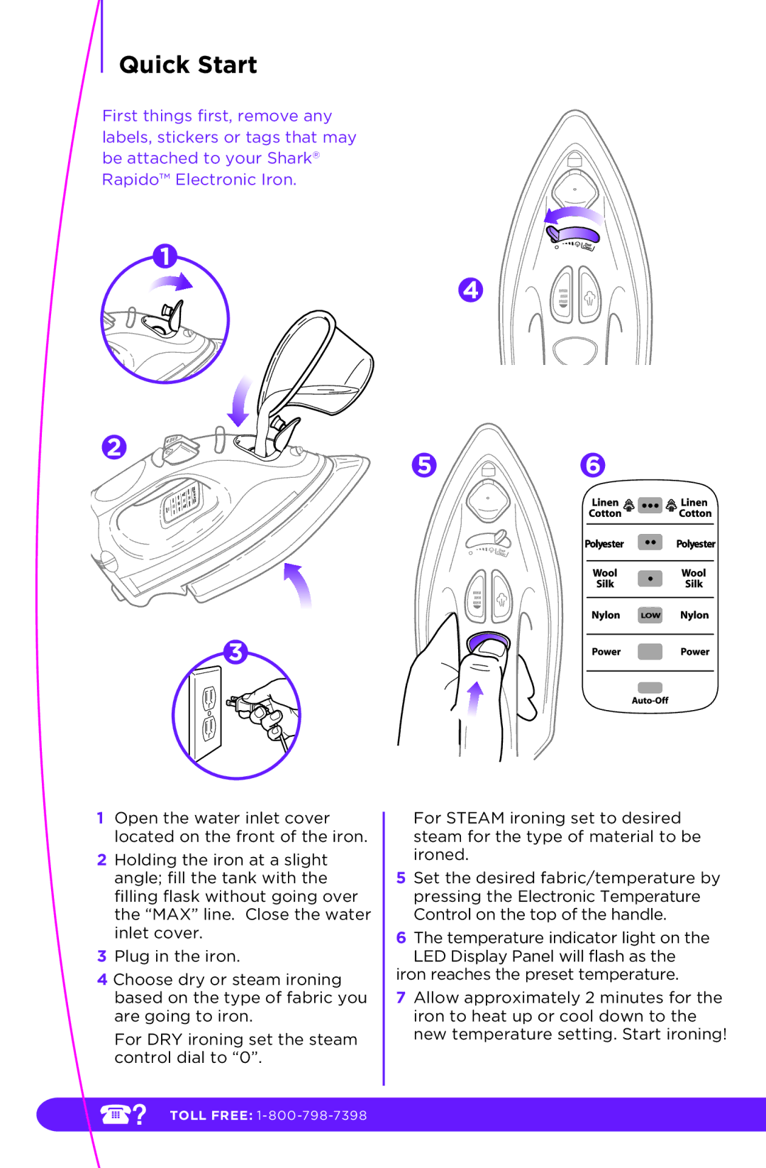 Shark GI468N 10, GI468CN 10, GI468CN 12, GI468N 12 manual Quick Start 