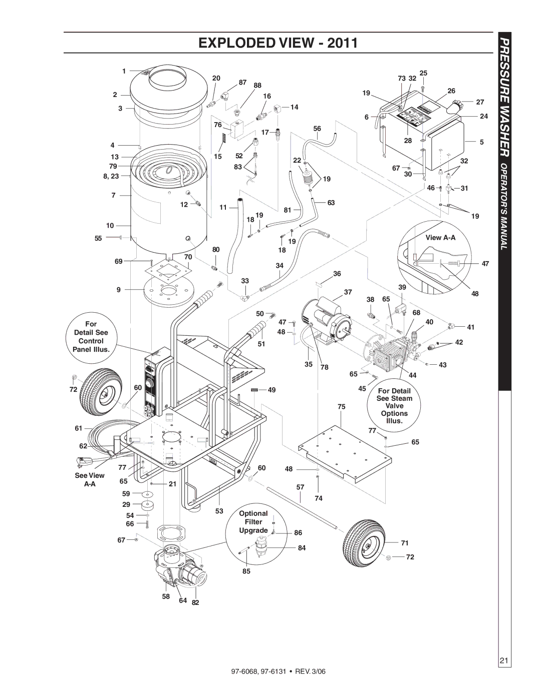 Shark HPB-3520, HPB-2011, HPB-4020, HPB-3530 manual Exploded View, 79 8 For Detail See Control Panel Illus View A-A See View 