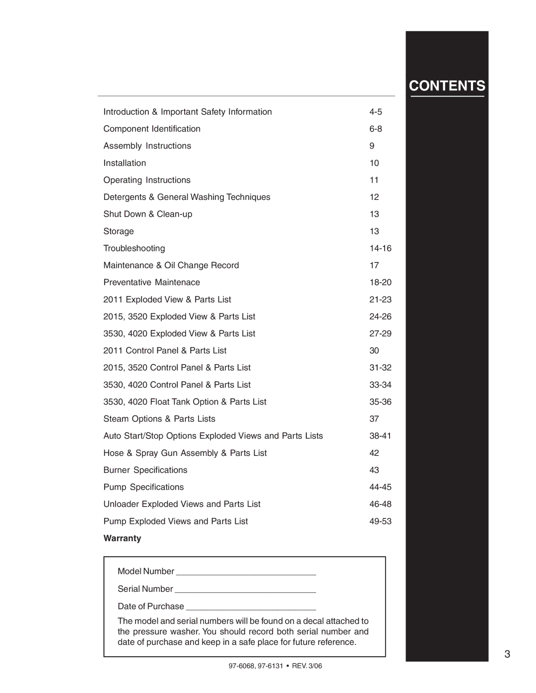 Shark HPB-3530, HPB-2011, HPB-3520, HPB-4020 manual Contents 