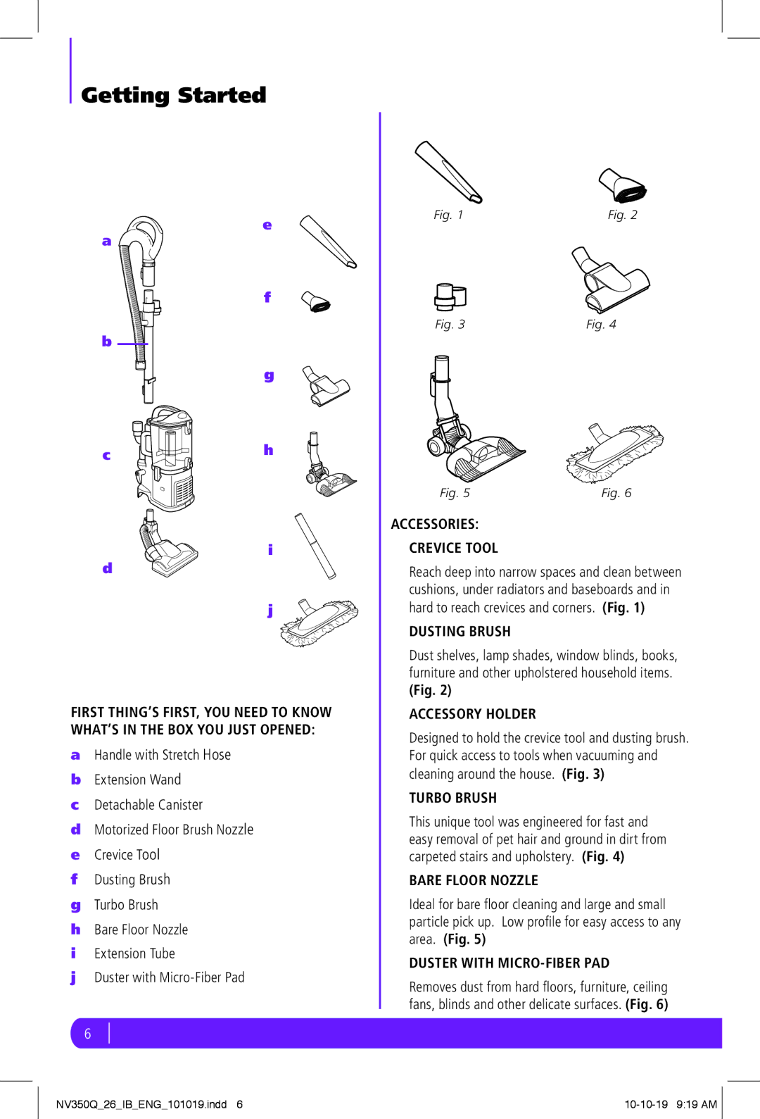 Shark NV350Q manual Getting Started 