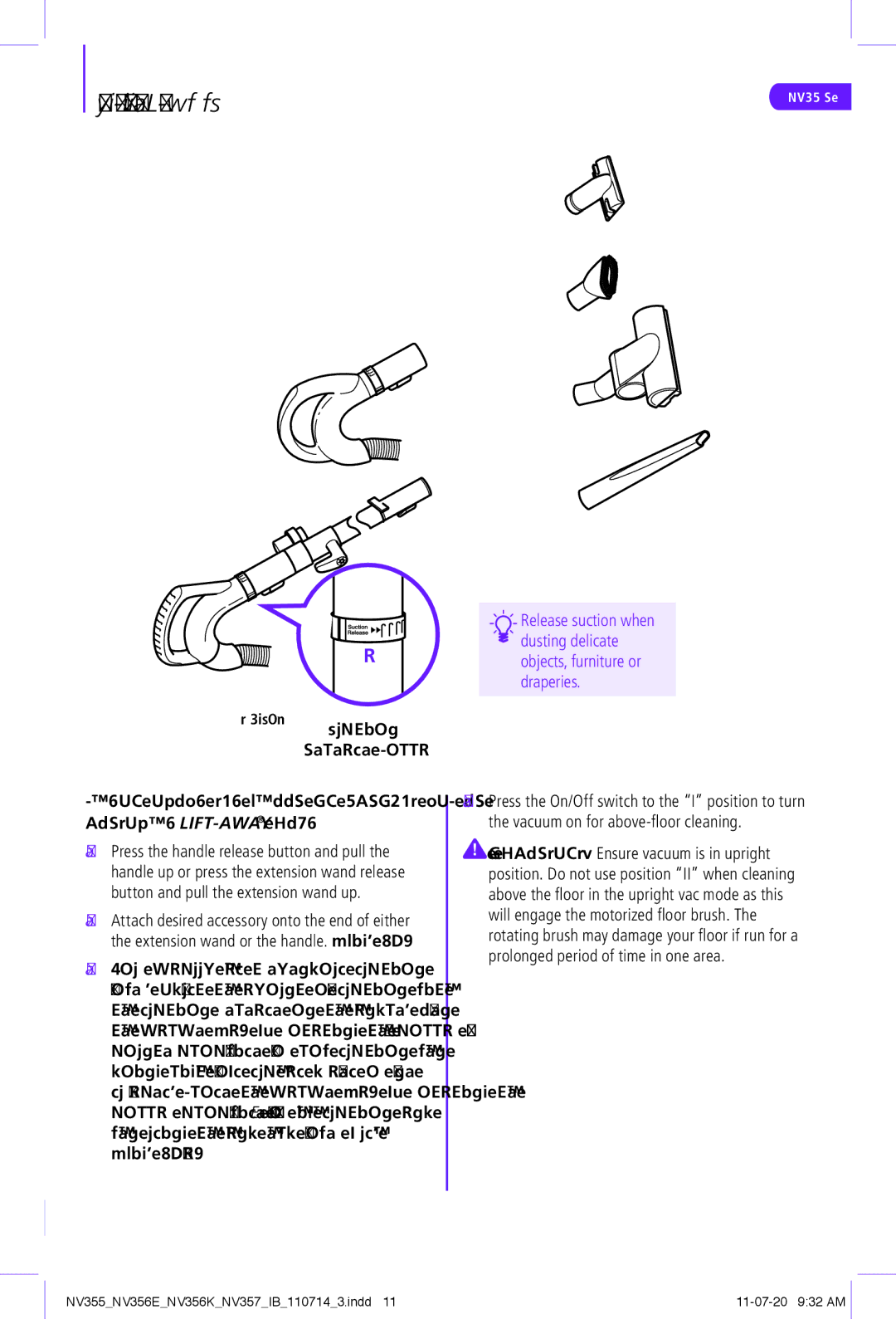 Shark NV357, NV356E, NV355, NV356K manual Above-Floor Cleaning, Suction 