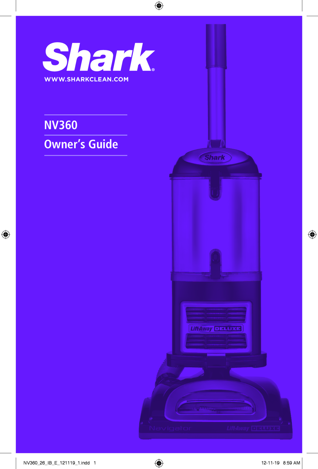 Shark manual NV360 Owner’s Guide 