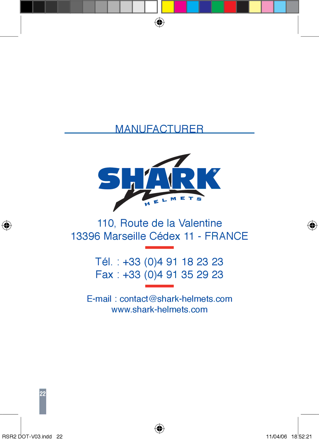 Shark RSR2 owner manual Manufacturer 