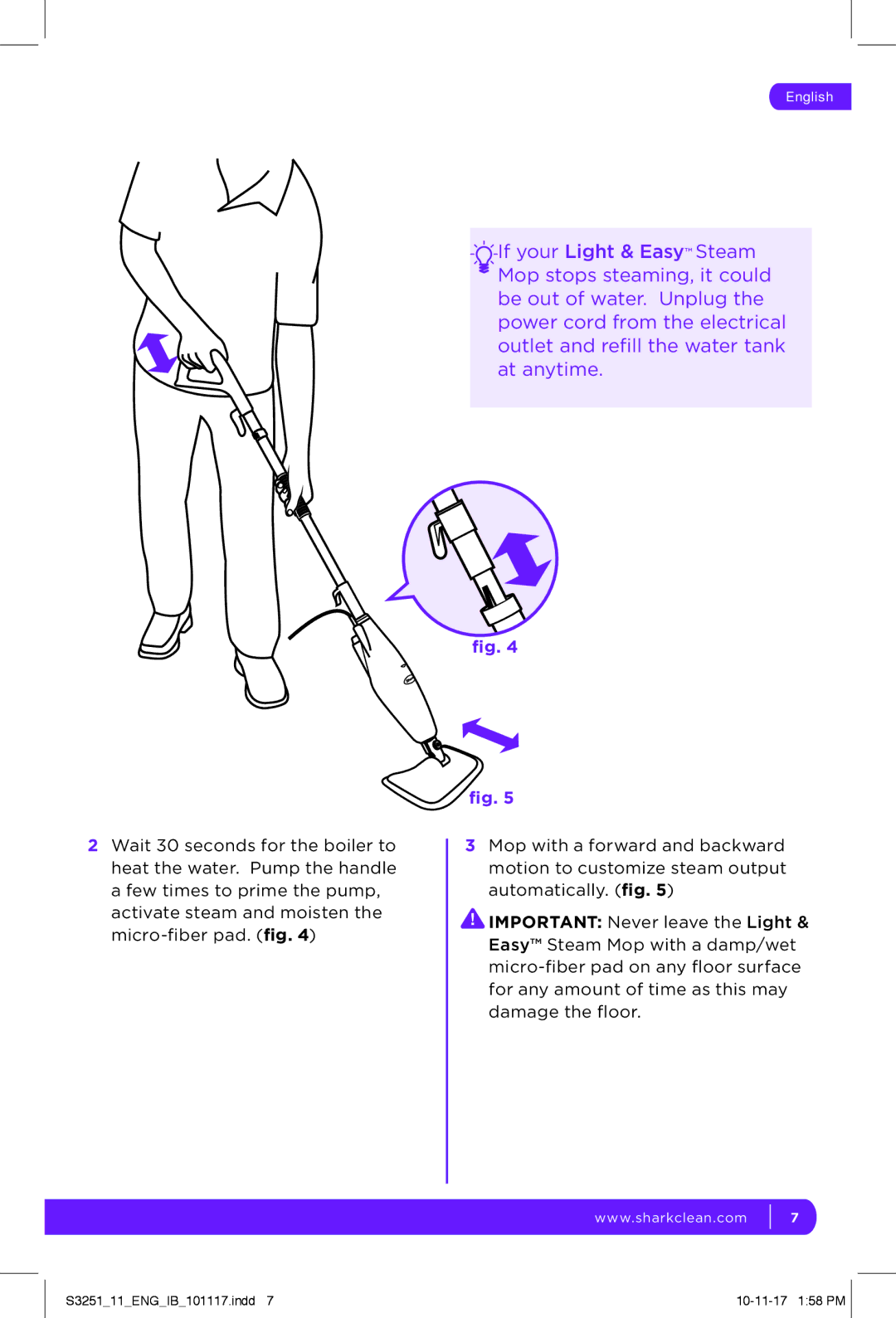 Shark S3251 manual English 