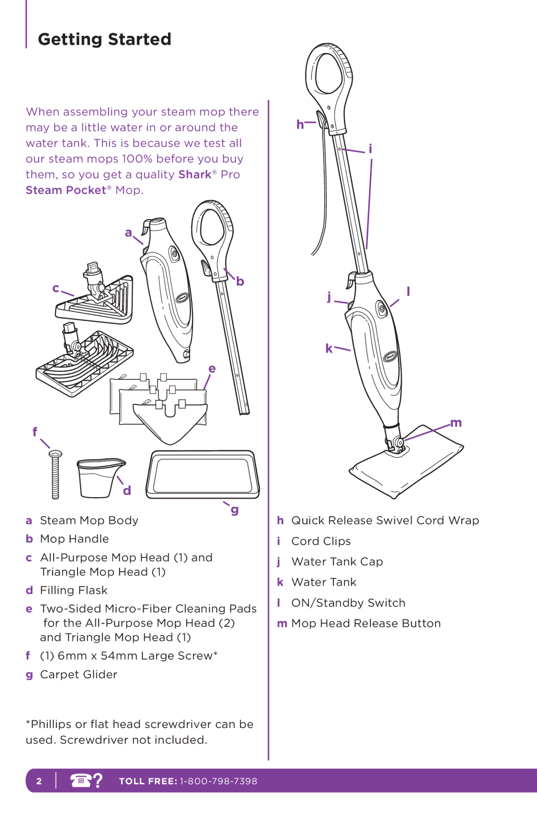 Shark S3601 manual Getting Started 