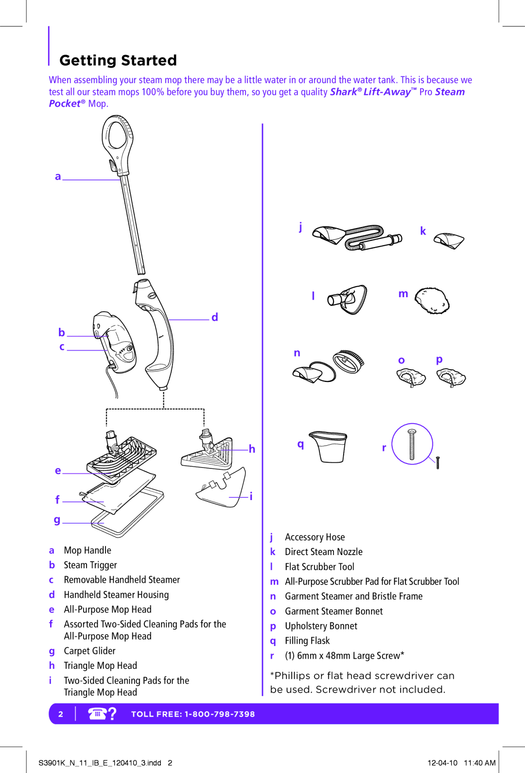 Shark S3901K N manual Getting Started 