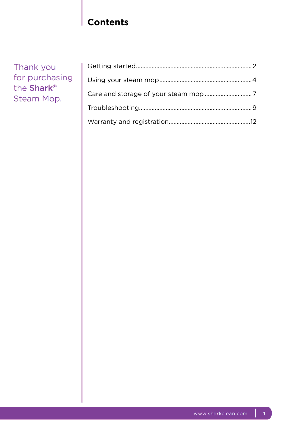 Shark SE200 manual Contents 