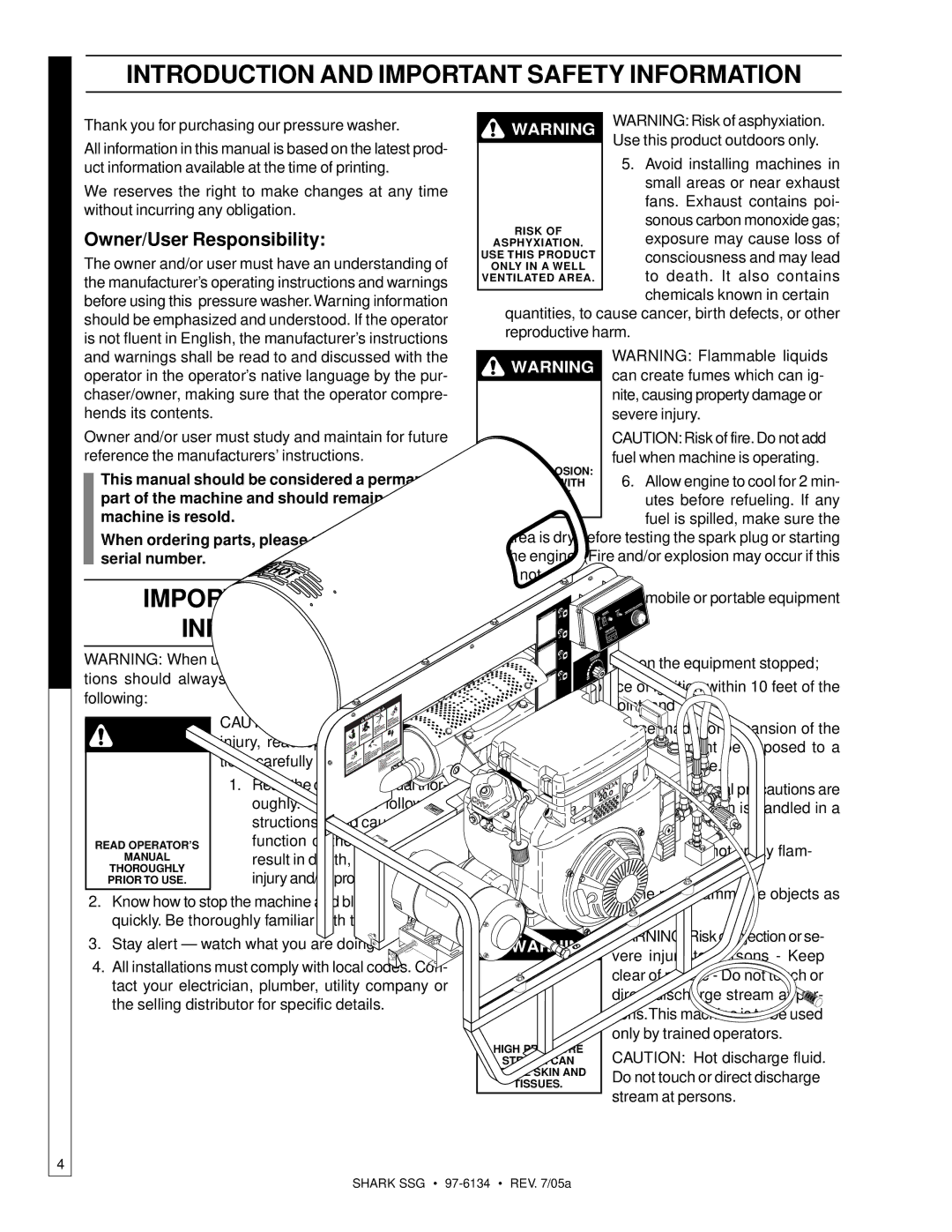 Shark SSG-503027E, SSG-503027G, SSG-503537E, SSG-503537G, SSG-603537E, SSG-603537G manual Important Safety Information 