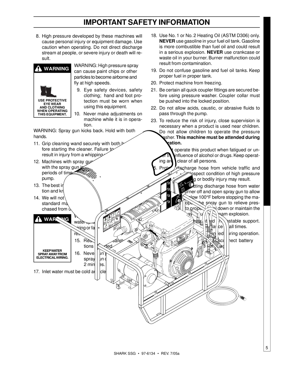 Shark SSG-503027E, SSG-503027G, SSG-503537E, SSG-503537G, SSG-603537E, SSG-603537G manual Ground terminal before servicing 