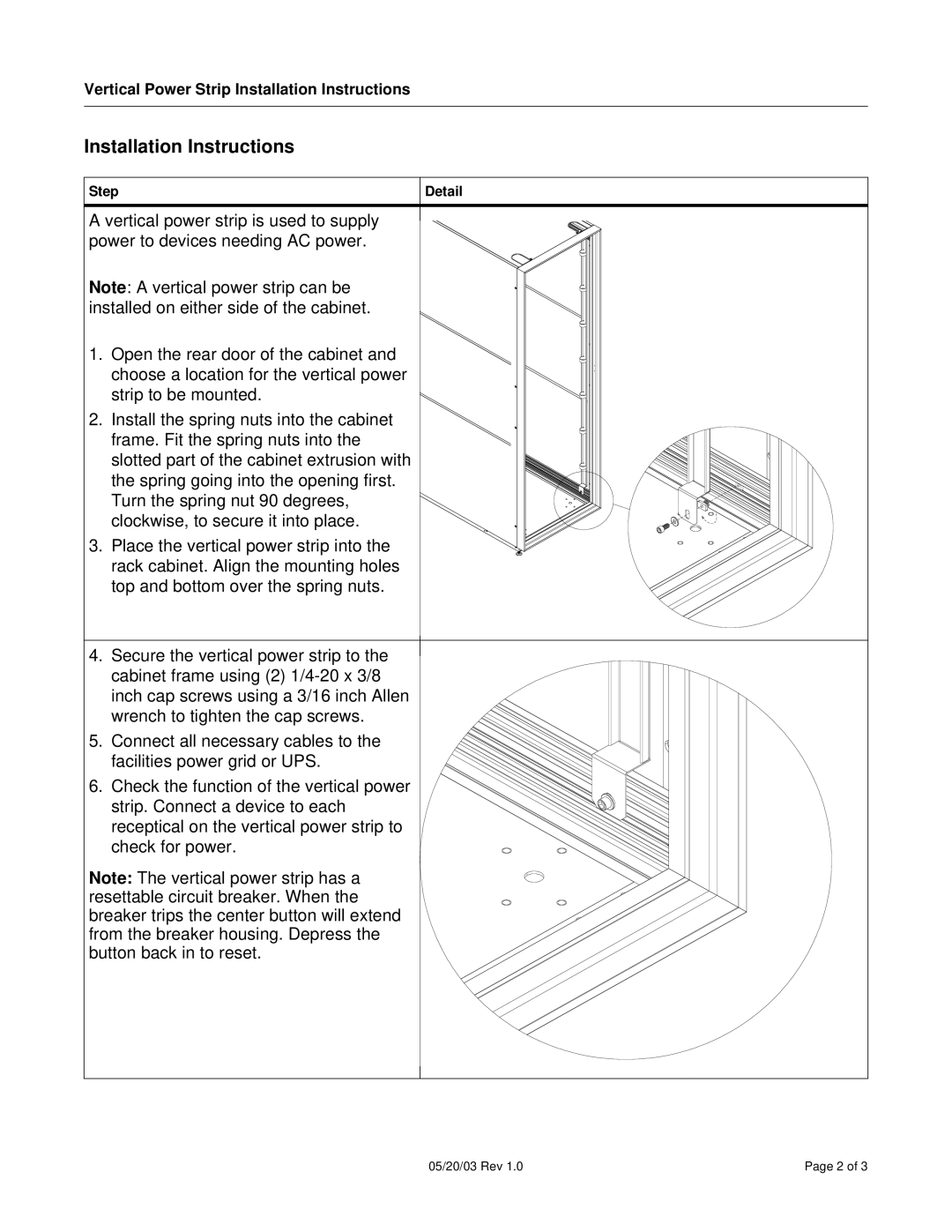 SharkRack PWS-70115, PWS-77120, PWS-42115, PWS-77115, PWS-70120 Installation Instructions, Step, Detail 