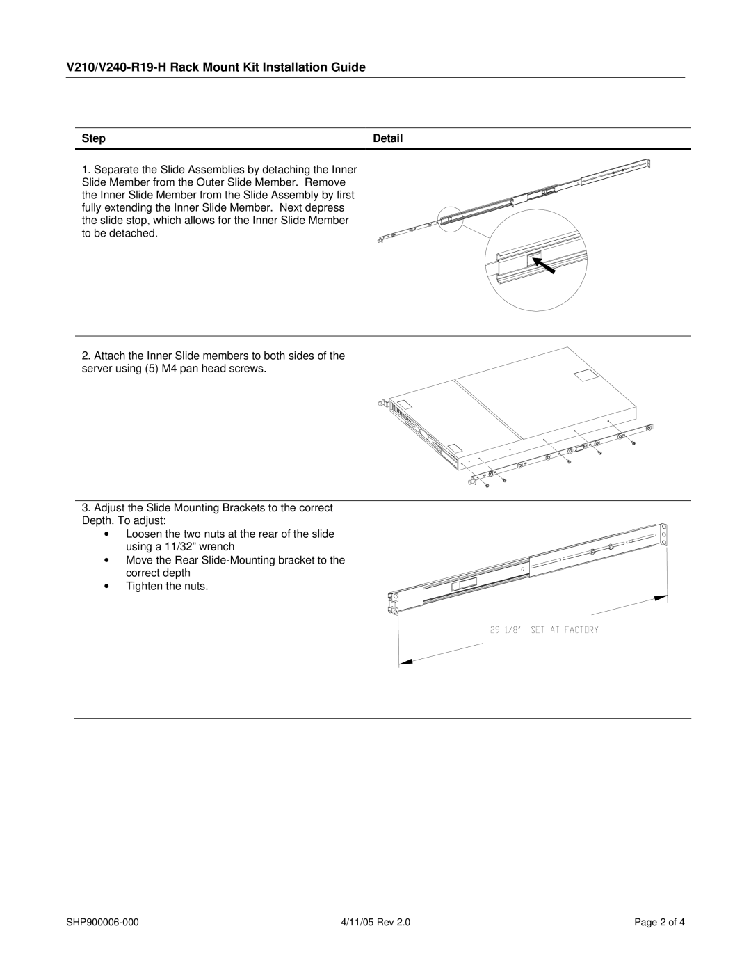 SharkRack manual V210/V240-R19-H Rack Mount Kit Installation Guide 