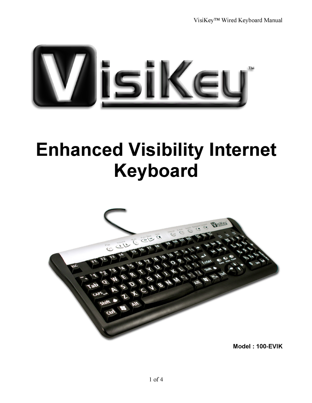 Sharp 100-EVIK manual Enhanced Visibility Internet Keyboard 