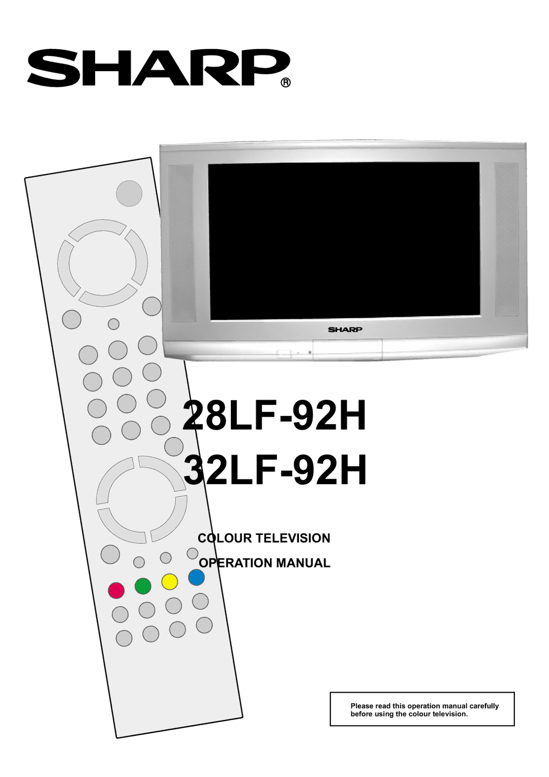 Sharp operation manual 28LF-92H 32LF-92H 