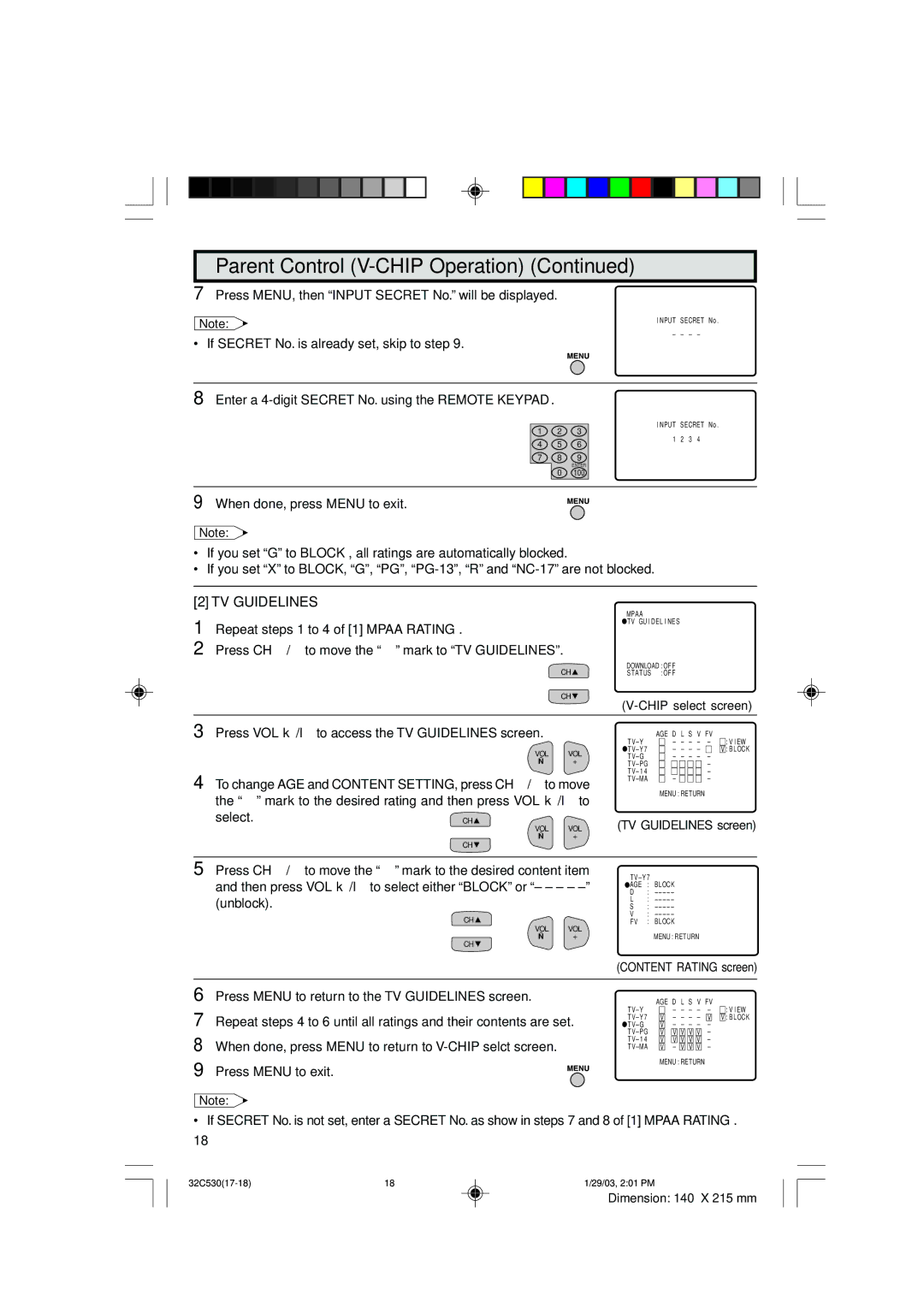 Sharp 32C530 operation manual TV Guidelines, Select 