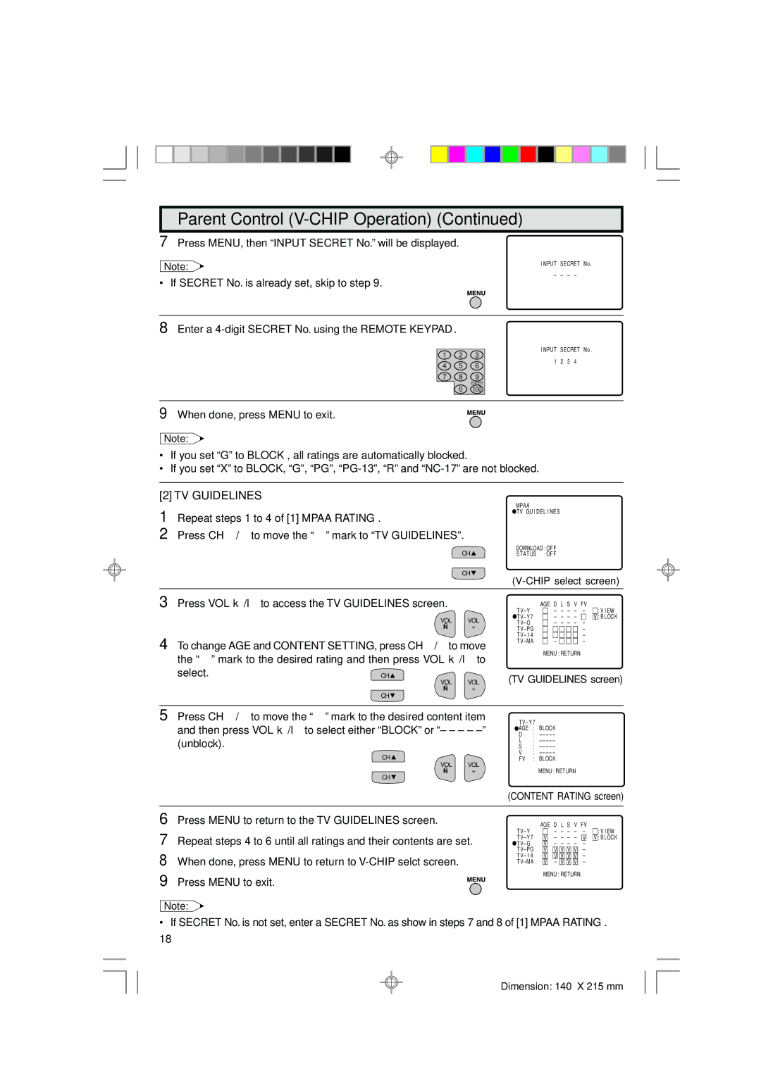 Sharp 36C530 operation manual TV Guidelines, Select 