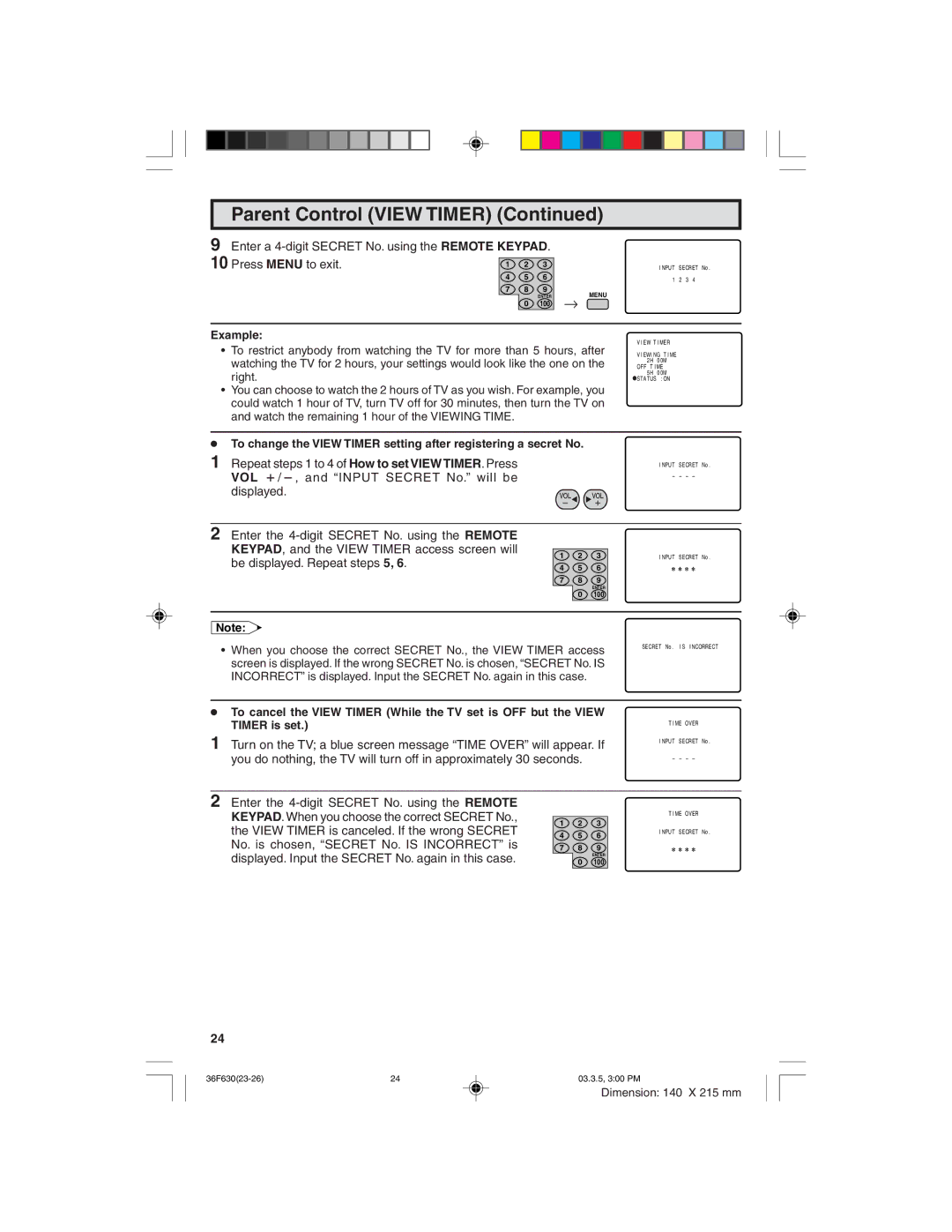 Sharp operation manual 36F63023-26 03.3.5, 300 PM 