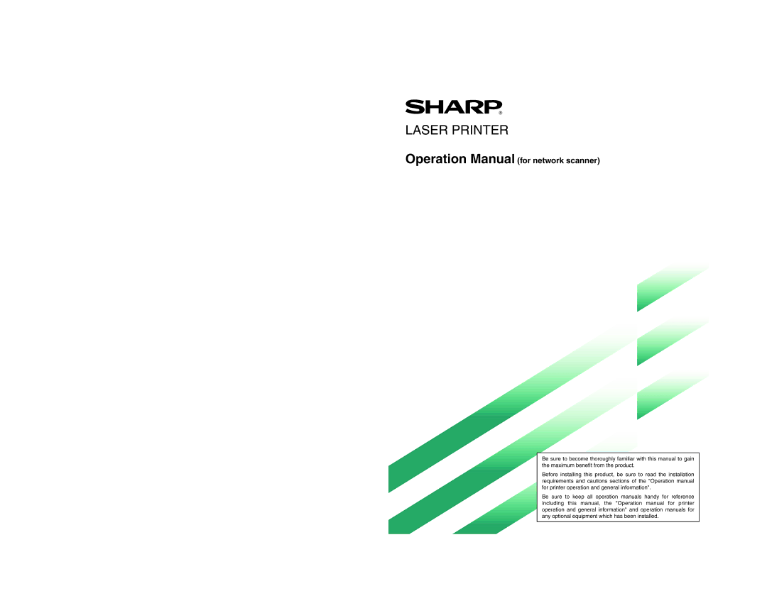 Sharp 450M, 4500, 4501, 3501, 350M, 3500, 450LP, 4551, 3551, 350LP operation manual Laser Printer 