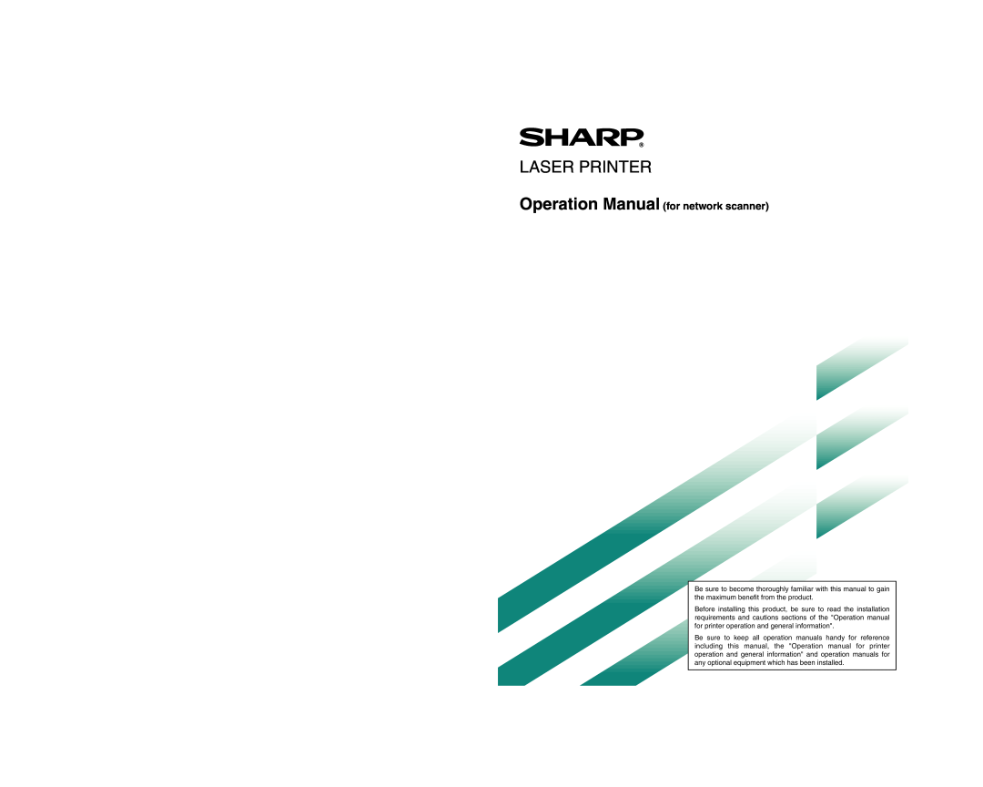 Sharp 450M, 4500, 4501, 3501, 350M, 3500, 450LP, 4551, 3551 operation manual Operation Manual for network scanner, Laser Printer 
