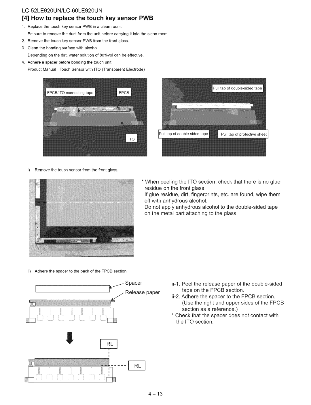 Sharp 60LE920UN, 52LE920UN service manual Space 