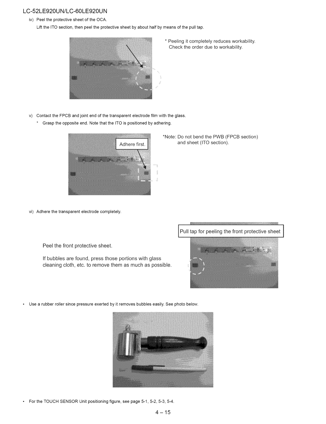 Sharp service manual LC-52LE920UN/LC-60LE920UN 