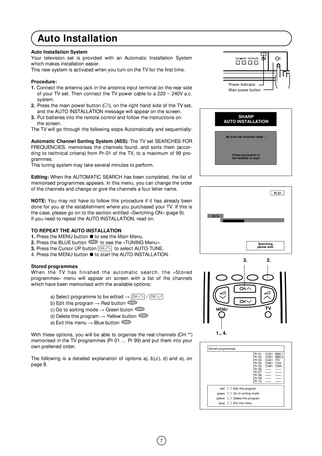 Sharp 66GS-62H operation manual Auto Installation System 