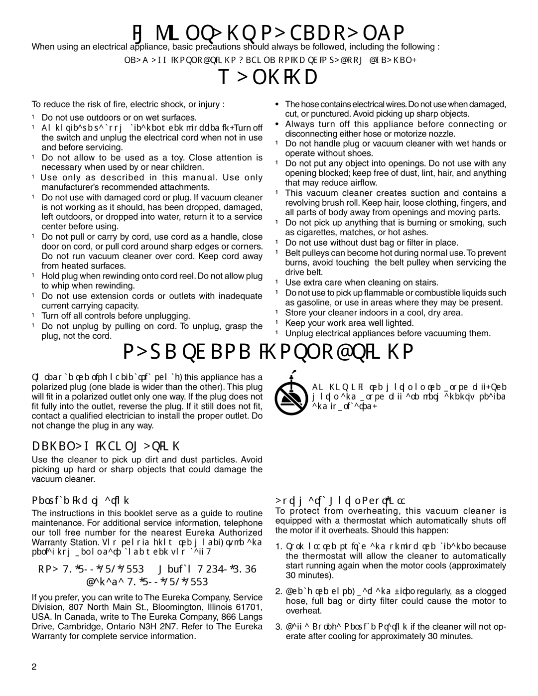 Sharp 6830 warranty General Information, Service Information, USA 1-800-282-2886 Mexico Canada, Automatic Motor Shut-Off 