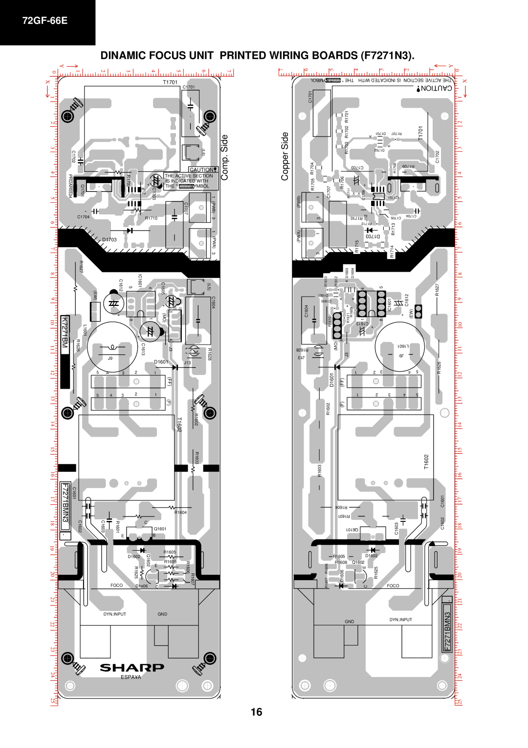 Sharp 72GF-66E service manual Side Copper 