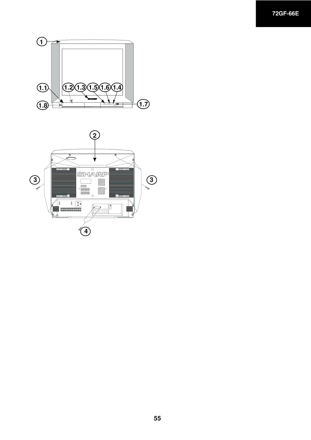 Sharp 72GF-66E service manual 1.2 1.3 1.5 1.6 